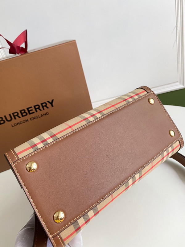 HOT SALE BURBERRY Mini Vintage Check Two-handle Title Bag