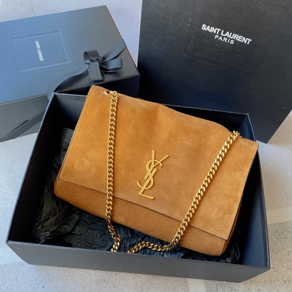 HOT SALE YSL KATE MEDIUM REVERSIBLE IN SUEDE AND CROCODILE-EMBOSSED LEATHER