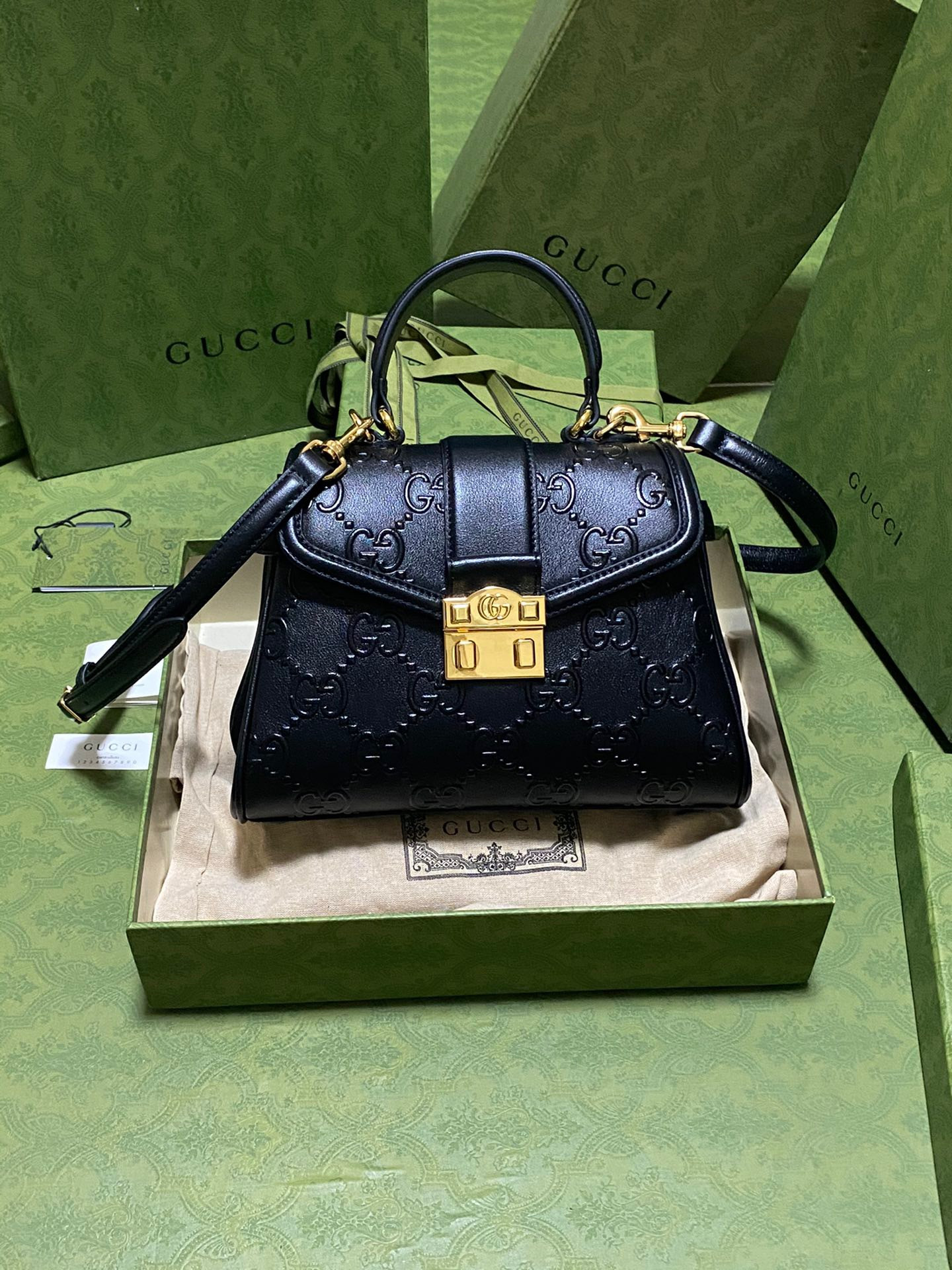 HOT SALE GUCCI Small GG top handle bag