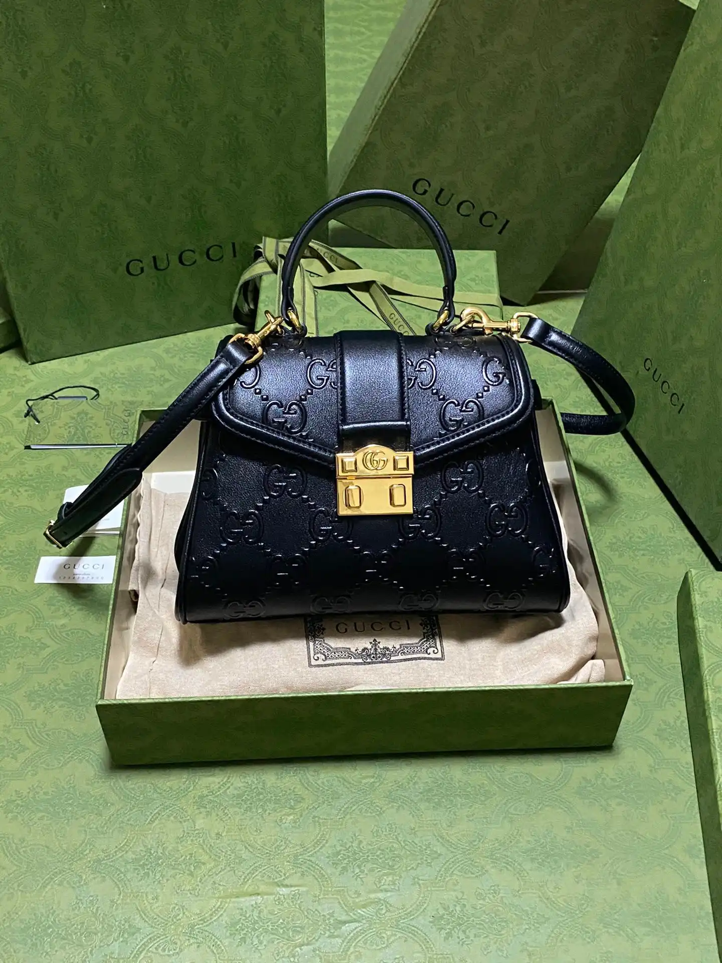 GUCCI Small GG top handle bag