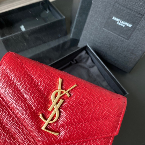 HOT SALE YSL MONOGRAM SMALL ENVELOPE WALLET IN