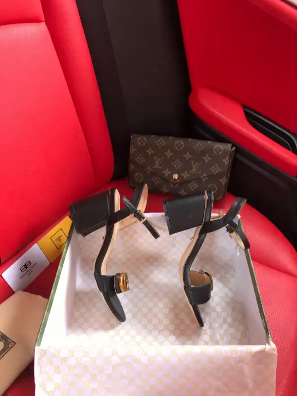 First bag ru GUCCI Leather mid-heel sandal