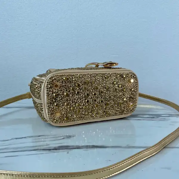 PRADA Galleria satin mini-bag with crystals