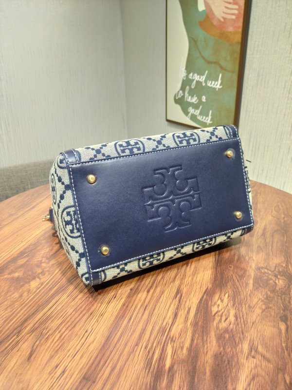 HOT SALE TORY BURCH T MONOGRAM jacquard wine barrel bag