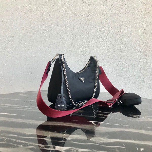 HOT SALE PRADA NYLON HOBO BAG