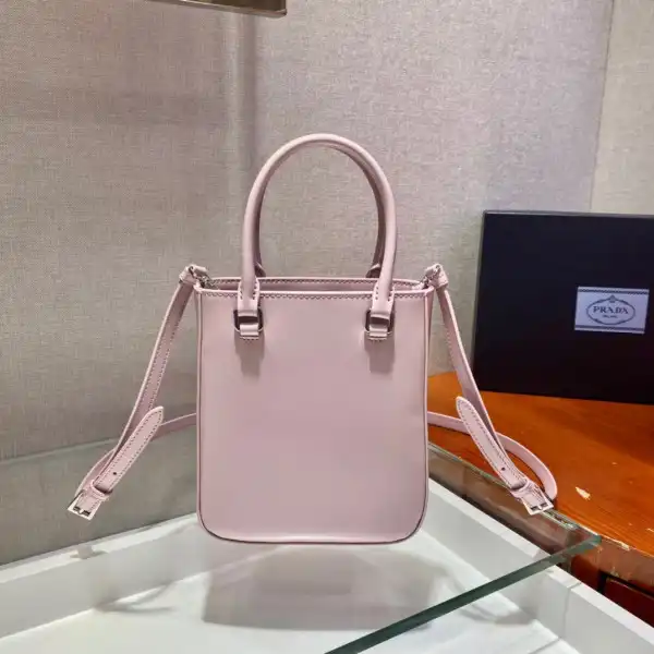 PRADA Small brushed leather tote