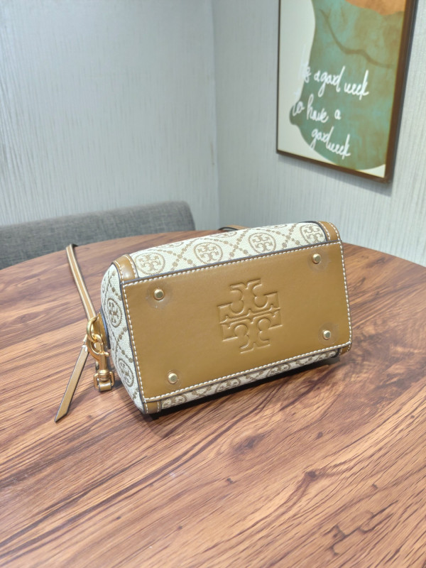 HOT SALE TORY BURCH T MONOGRAM Mini jacquard wine barrel bag