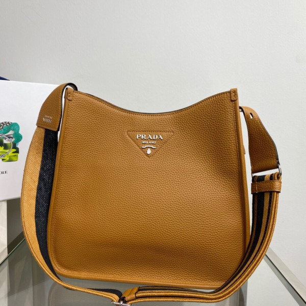 HOT SALE PRADA Leather hobo bag