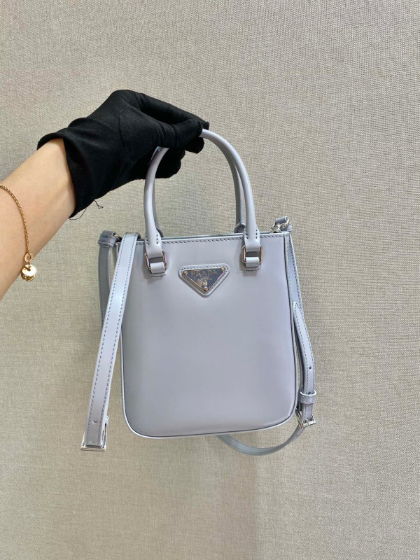 HOT SALE PRADA Small brushed leather tote