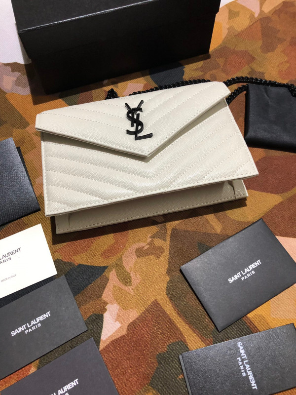 HOT SALE YSL CASSANDRE MATELASSÉ CHAIN WALLET