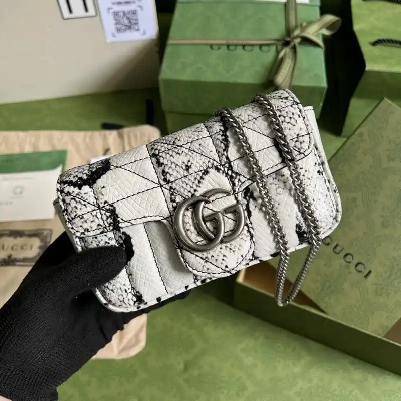 GUCCI GG Marmont python super mini bag