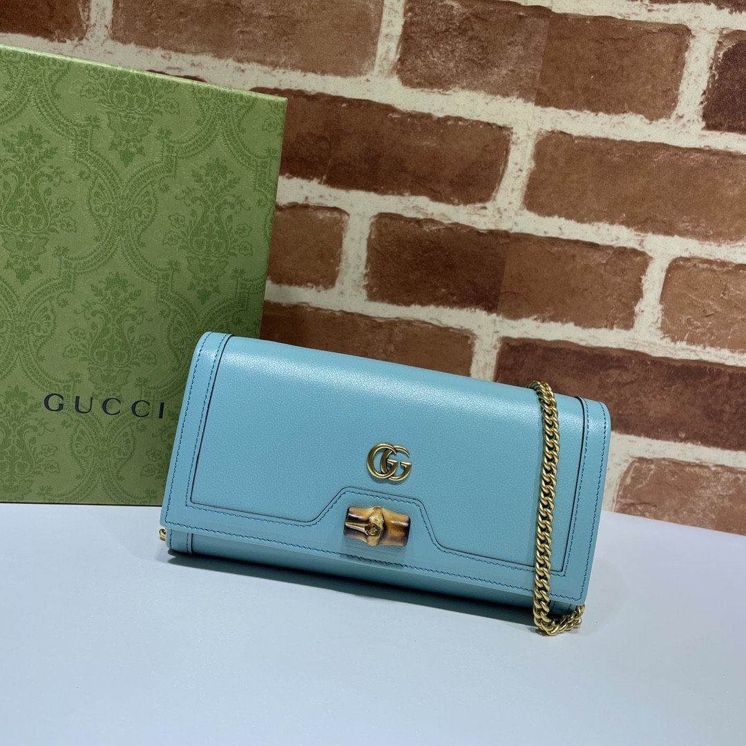 HOT SALE Gucci Diana chain wallet with bamboo