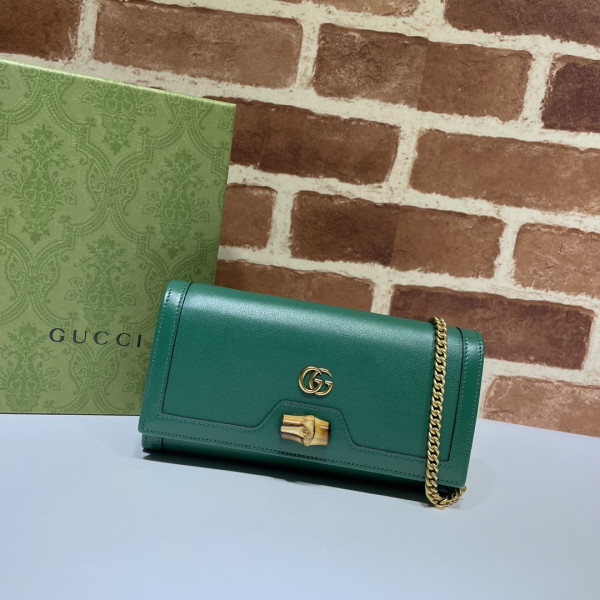 HOT SALE Gucci Diana chain wallet with bamboo