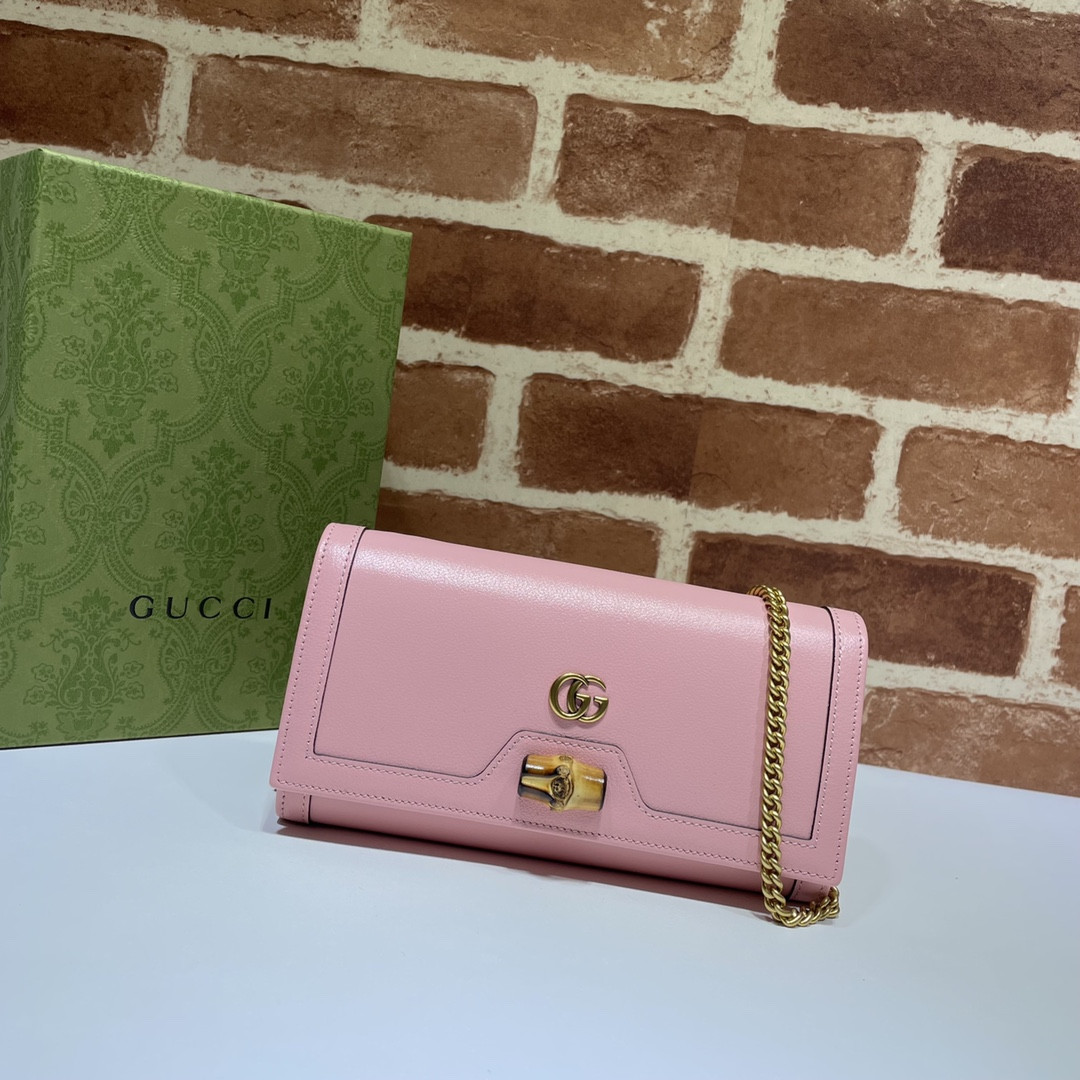 HOT SALE Gucci Diana chain wallet with bamboo