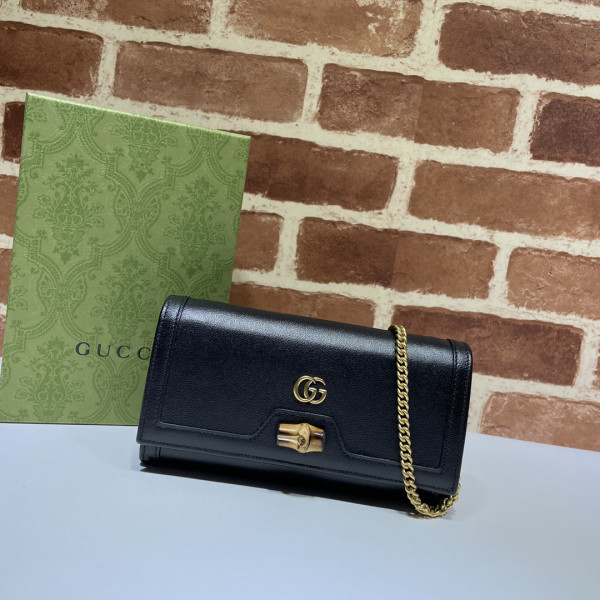 HOT SALE Gucci Diana chain wallet with bamboo