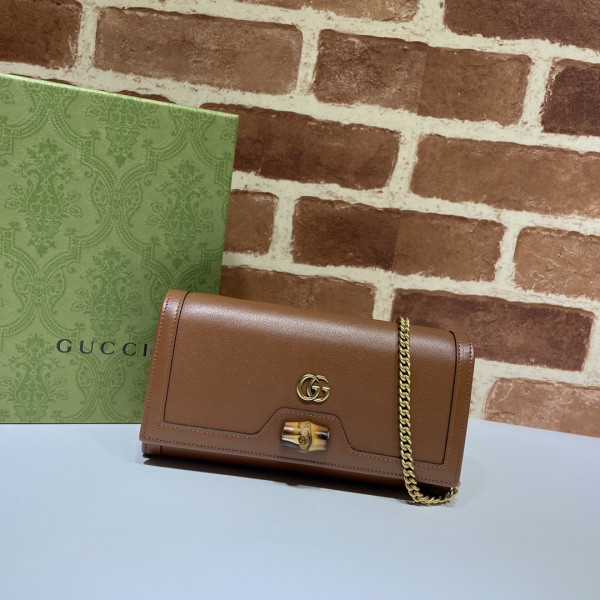 HOT SALE Gucci Diana chain wallet with bamboo