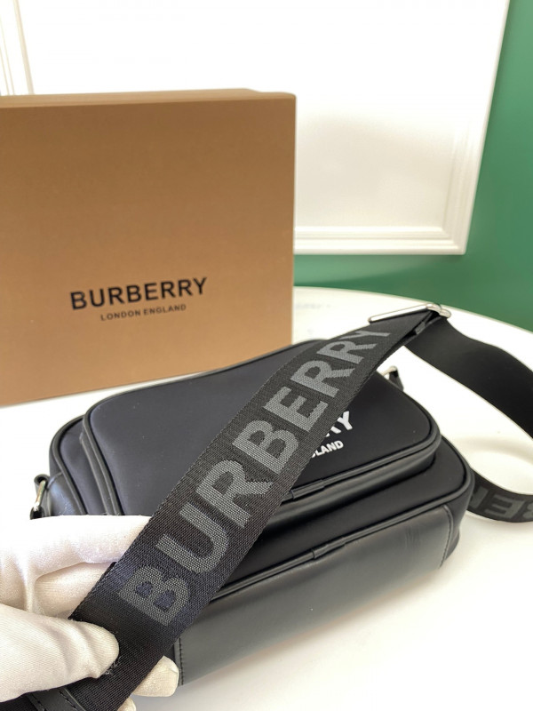 HOT SALE BURBERRY Logo Print Nylon Crossbody Bag