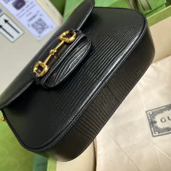 Affordable Gucci Horsebit 1955 lizard mini bag