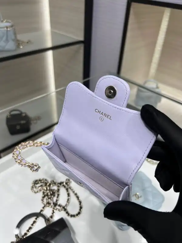 CHANEL FLAP COIN PURSE WITH CHAIN