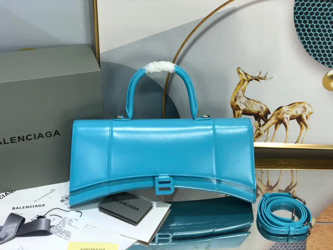 BALENCIAGA  HOURGLASS STRETCHED TOP HANDLE BAG