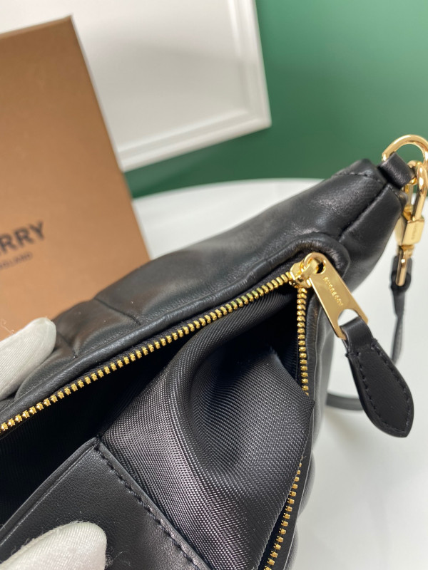 HOT SALE BURBERRY Small Quilted Lambskin Crescent Lola Bag