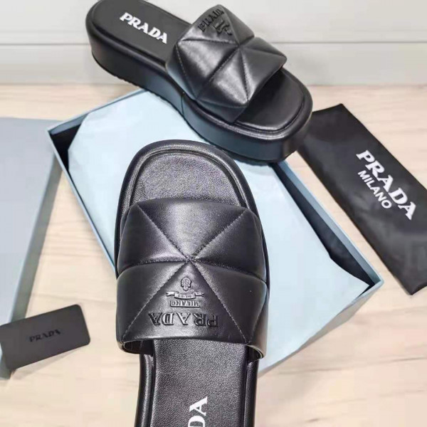 HOT SALE PRADA Nappa leather slides