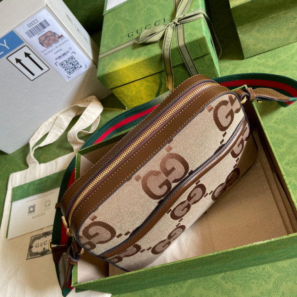 HOT SALE GUCCI Messenger bag with jumbo GG