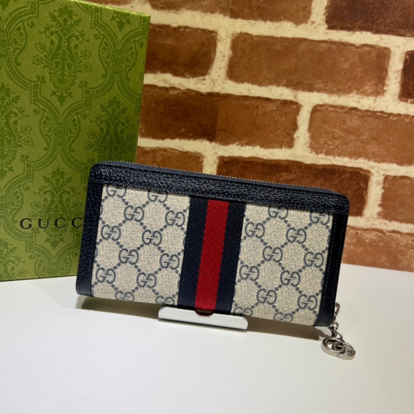 HOT SALE Gucci Ophidia GG zip around wallet