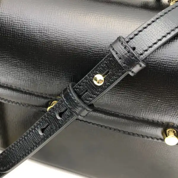 GUCCI Padlock GG small bamboo shoulder bag