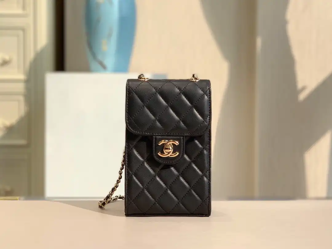 First Bag Ru CHANEL PHONE HOLDER WITH CHAIN