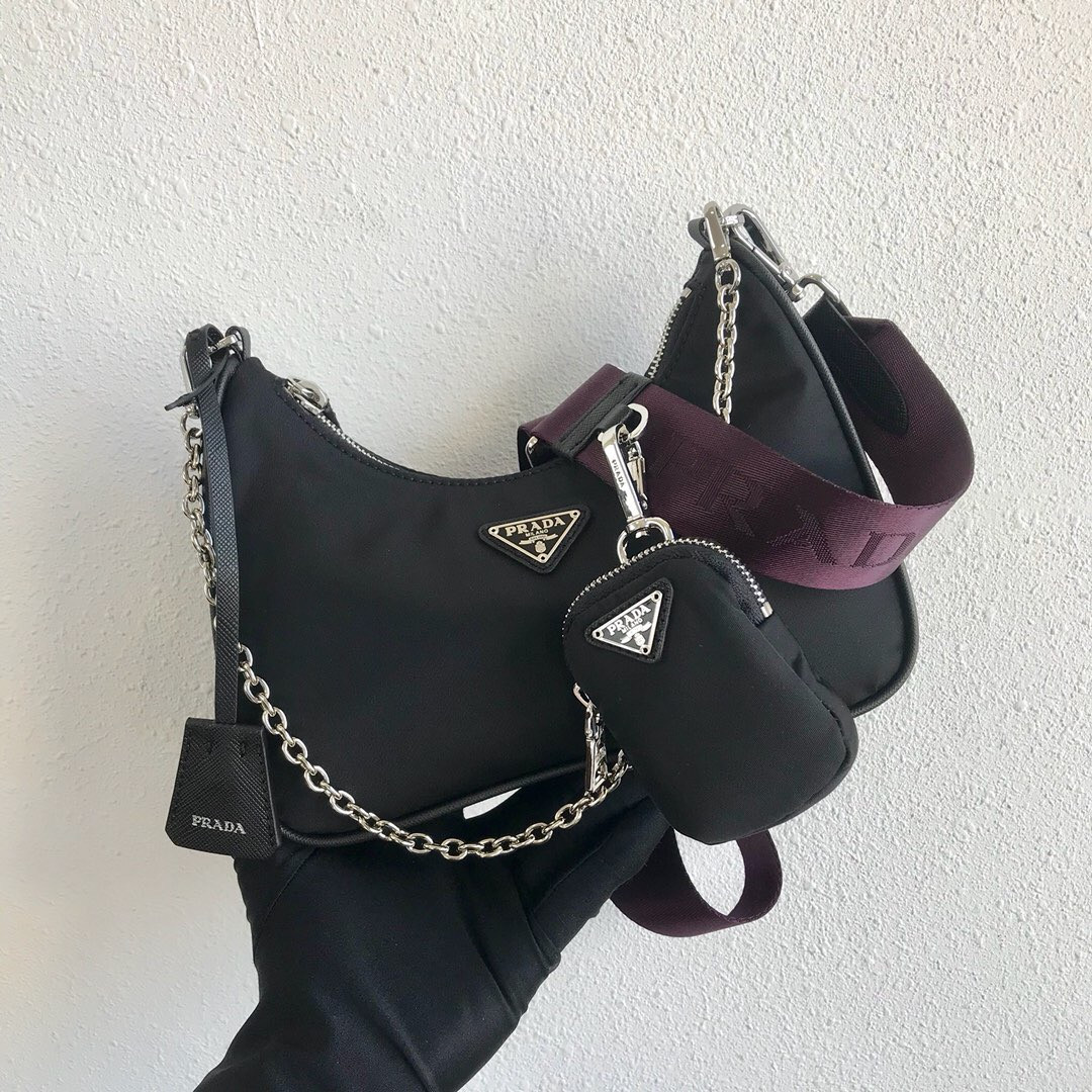 HOT SALE PRADA NYLON HOBO BAG