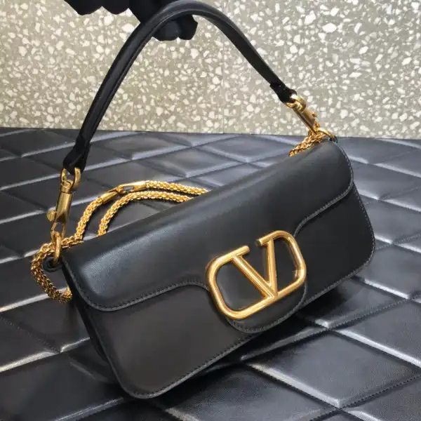 VALENTINO LOCÒ CALFSKIN SHOULDER BAG