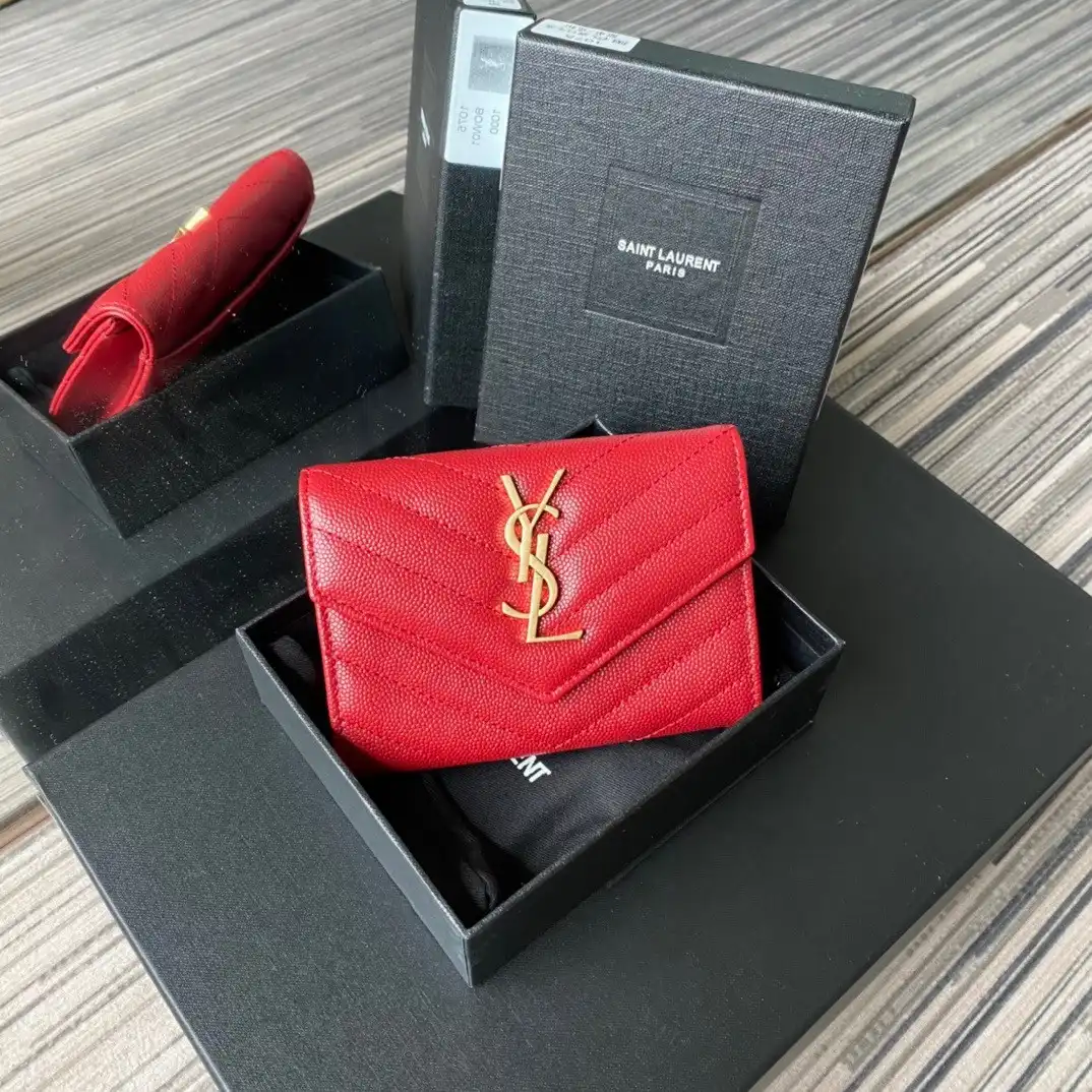 YSL MONOGRAM SMALL ENVELOPE WALLET IN