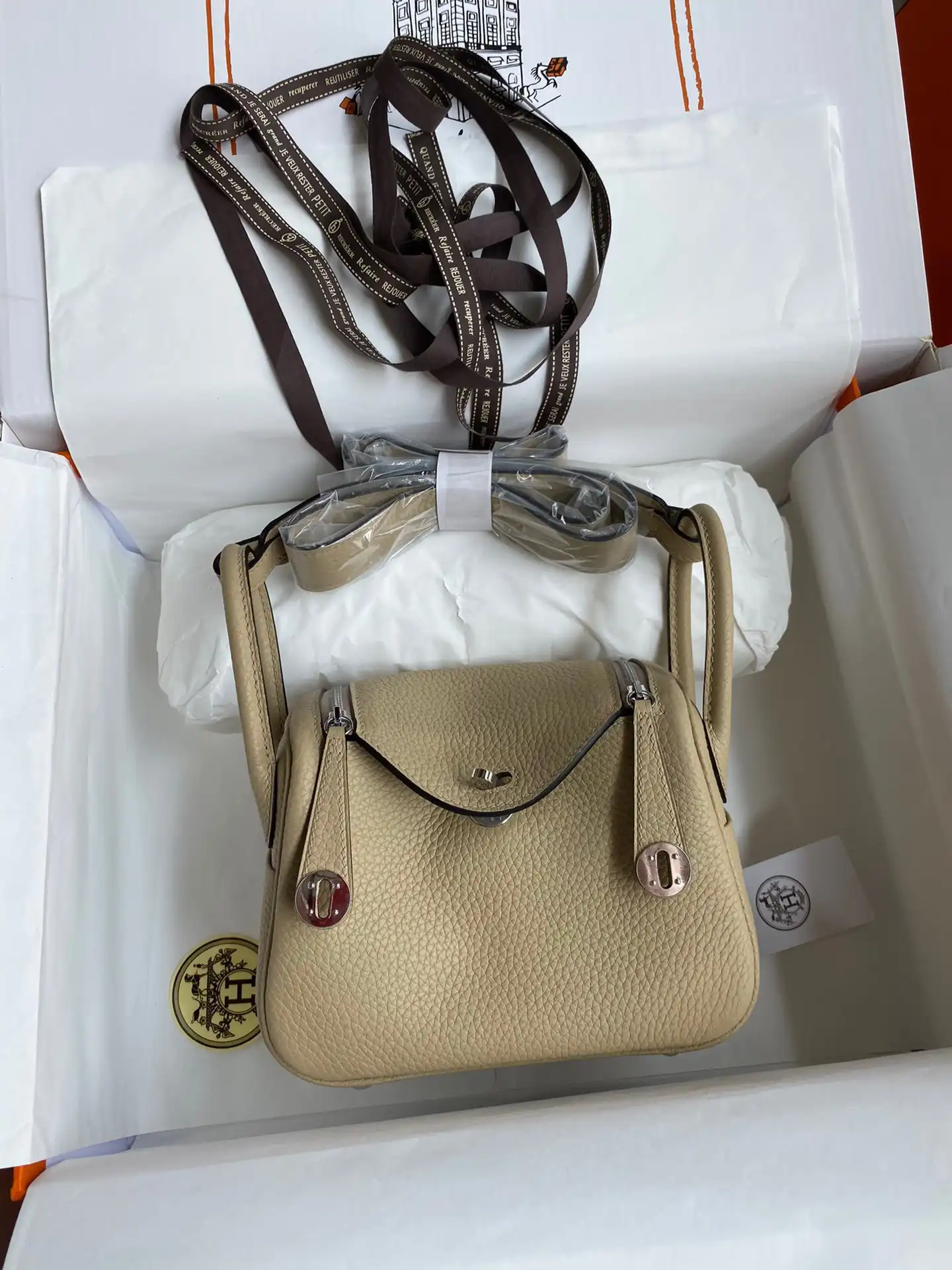 First Bag Ru HERMES LINDY MINI HANDMADE