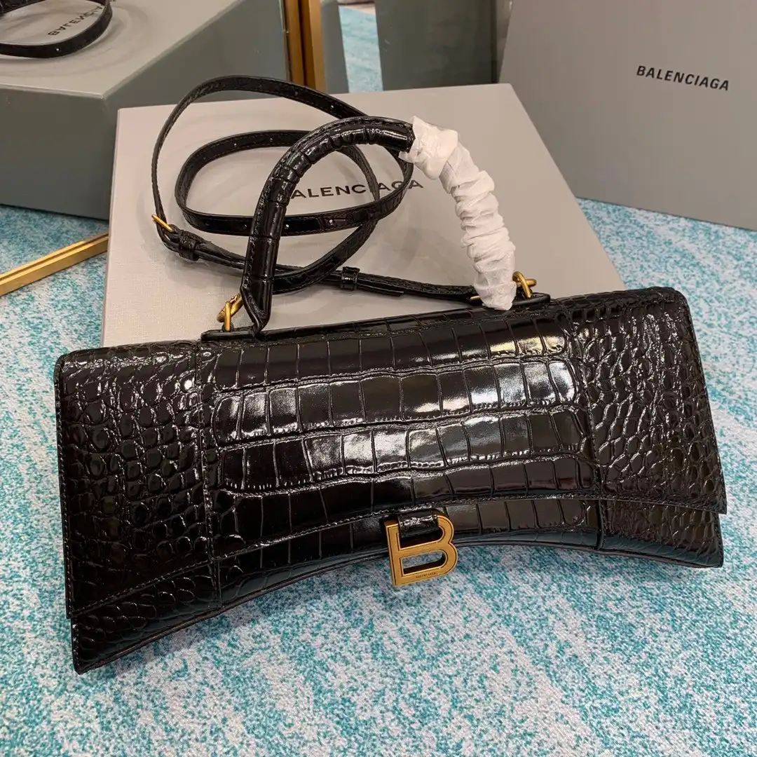 BALENCIAGA  HOURGLASS STRETCHED TOP HANDLE BAG