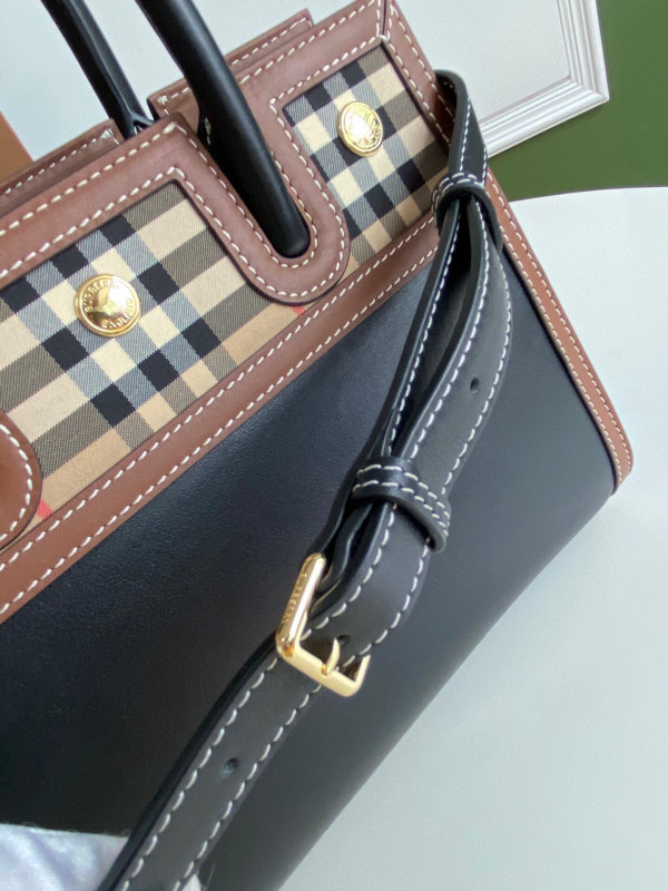 HOT SALE BURBERRY Mini Vintage Check Two-handle Title Bag