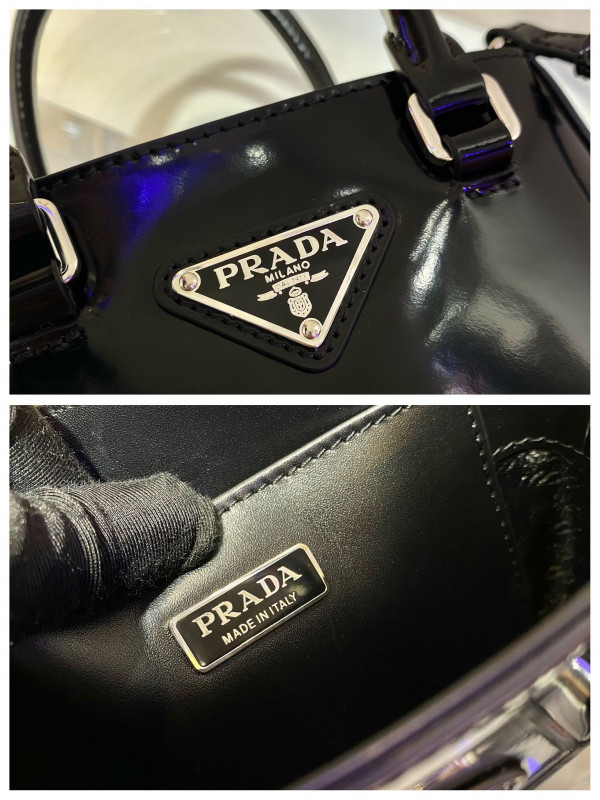 HOT SALE PRADA Small brushed leather tote