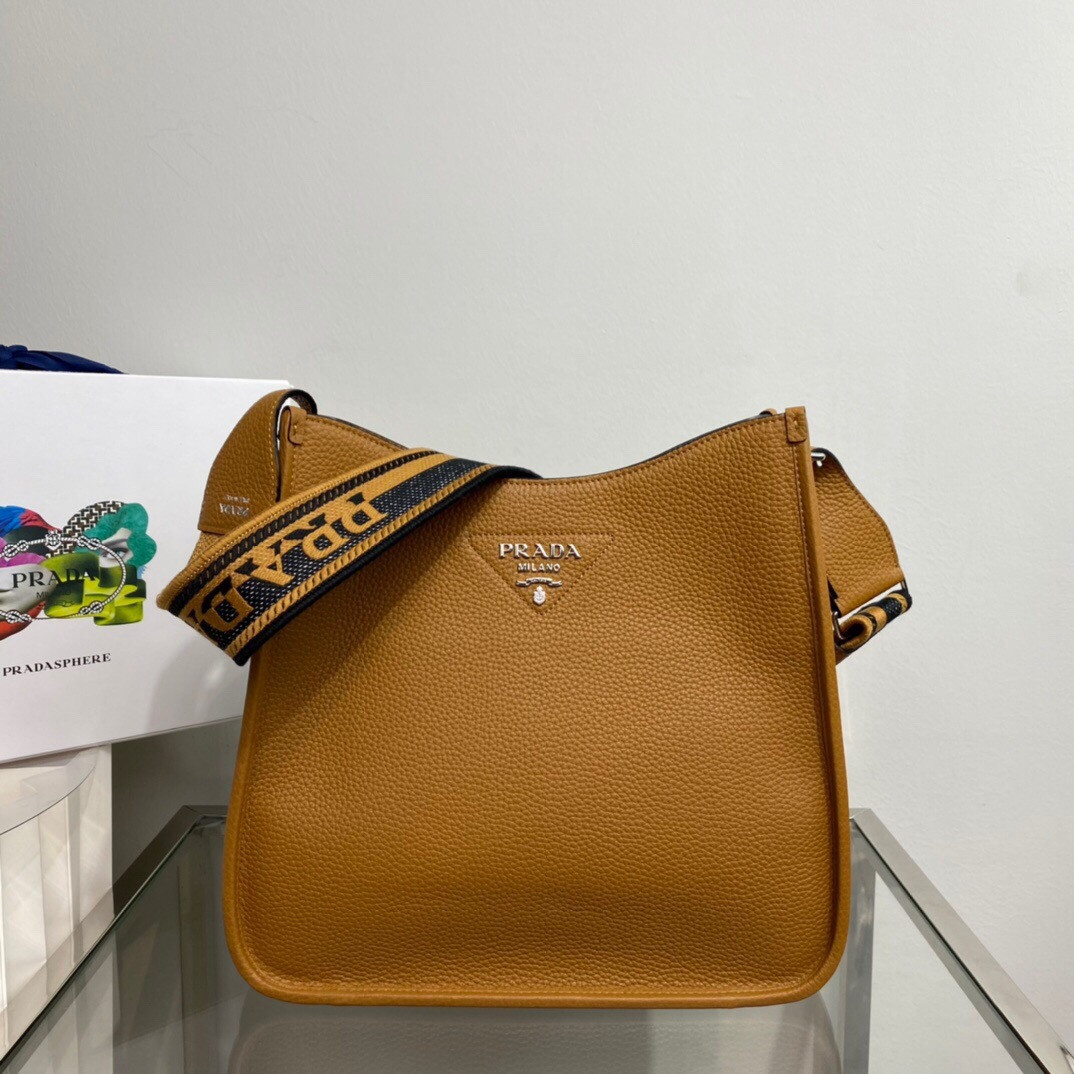 HOT SALE PRADA Leather hobo bag