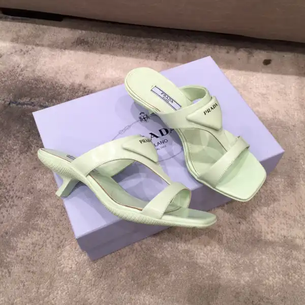 PRADA Brushed leather high-heeled thong sandals