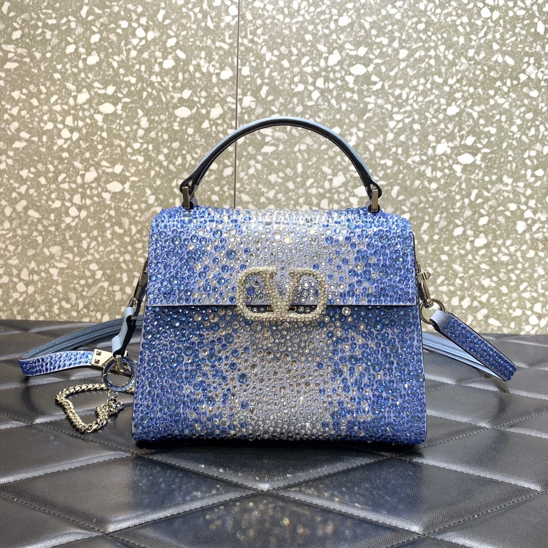 HOT SALE VALENTINO MINI VSLING HANDBAG WITH SPARKLING EMBROIDERY