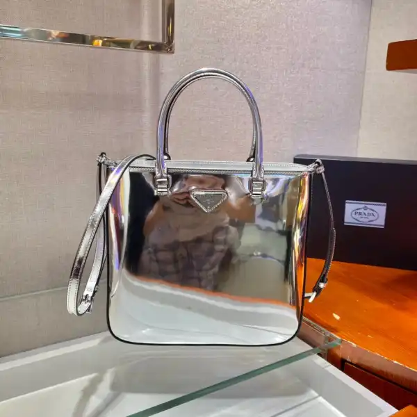 PRADA LARGE brushed leather tote