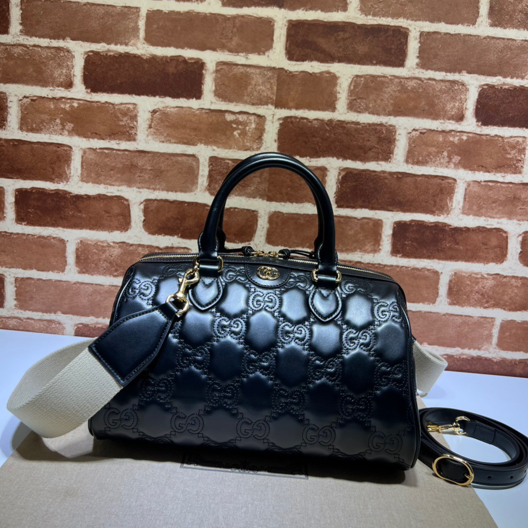 HOT SALE GUCCI GG matelassé leather top handle bag