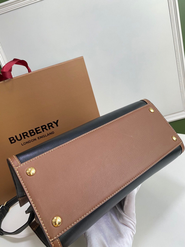 HOT SALE BURBERRY Small Vintage Check Two-handle Title Bag