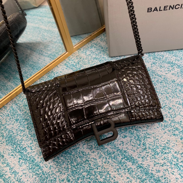 HOT SALE BALENCIAGA HOURGLASS WALLET ON CHAIN