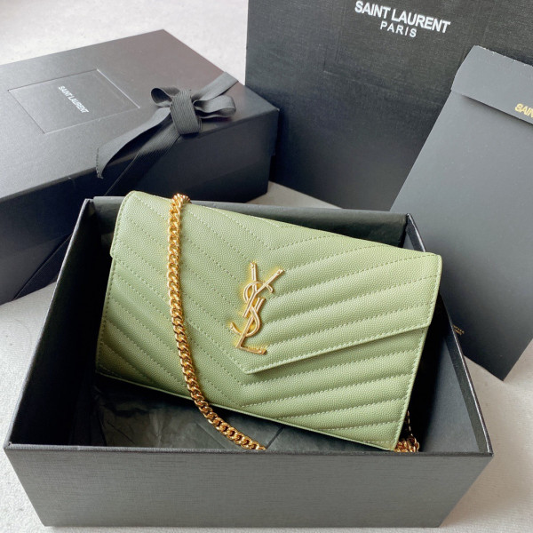 HOT SALE YSL CASSANDRE MATELASSÉ CHAIN WALLET