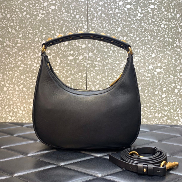 HOT SALE VALENTINO STUD SIGN CALFSKIN HOBO BAG