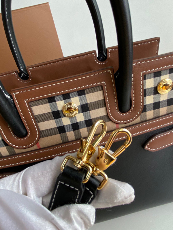 HOT SALE BURBERRY Mini Vintage Check Two-handle Title Bag