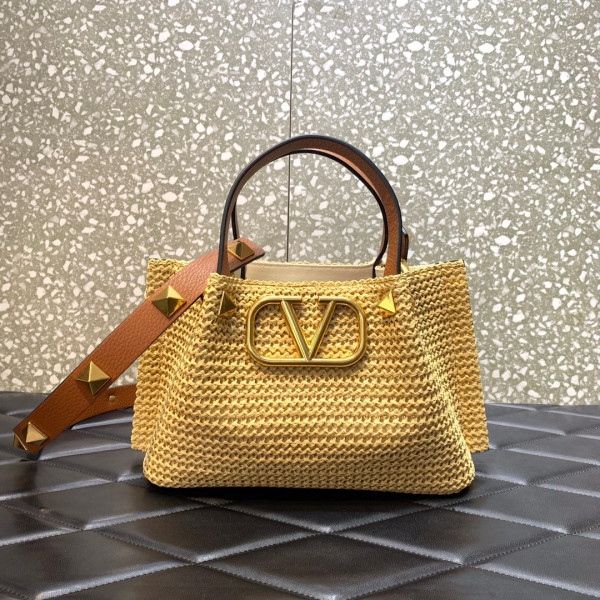 HOT SALE VALENTINO SMALL STRAW SUMMER TOTE