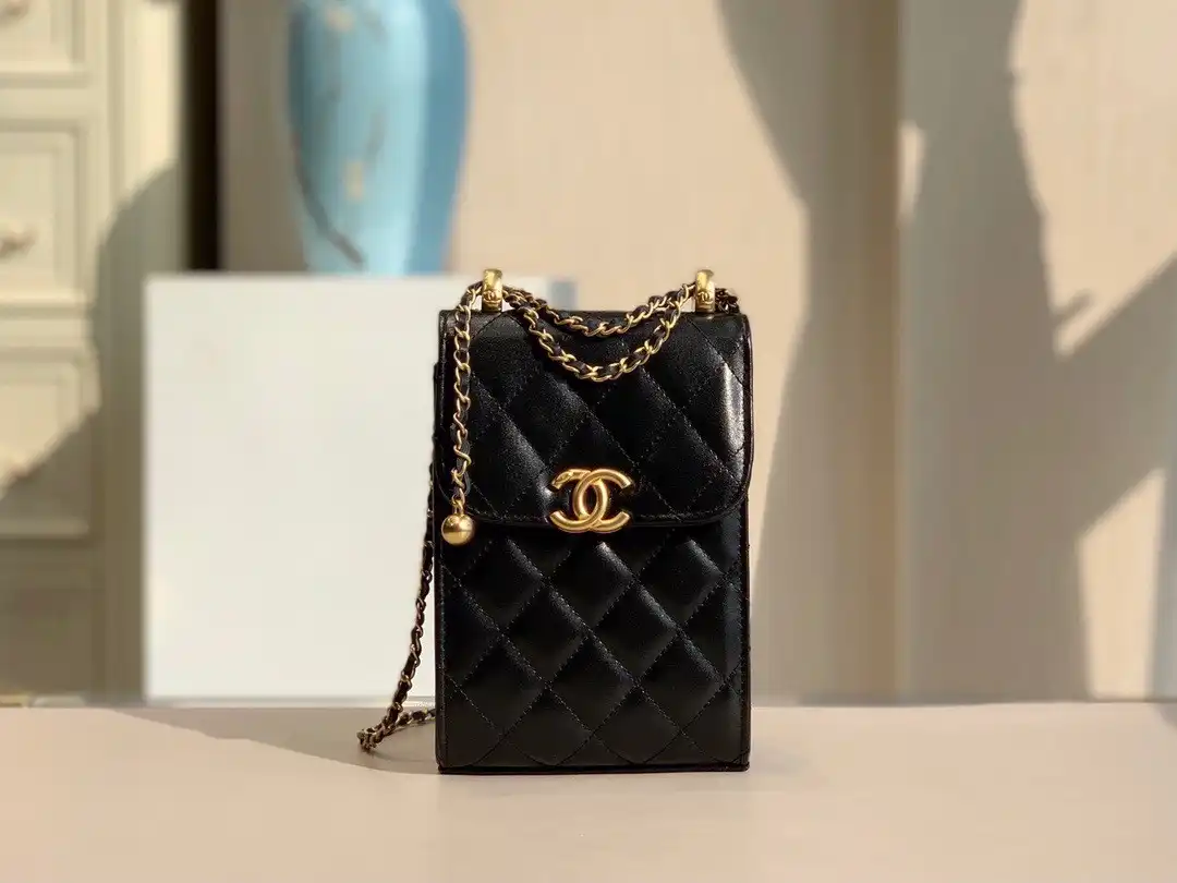 CHANEL PHONE HOLDER WITH CHAIN