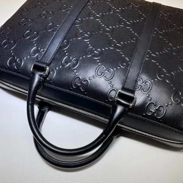 Affordable GUCCI GG embossed briefcase